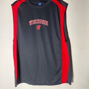 Black and Red Wisconsin Tank Top Athletic Shirt